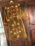Broderet frakke velour